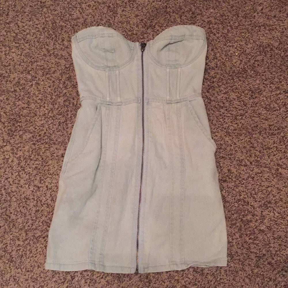 Divided Sleeveless Denim Dress